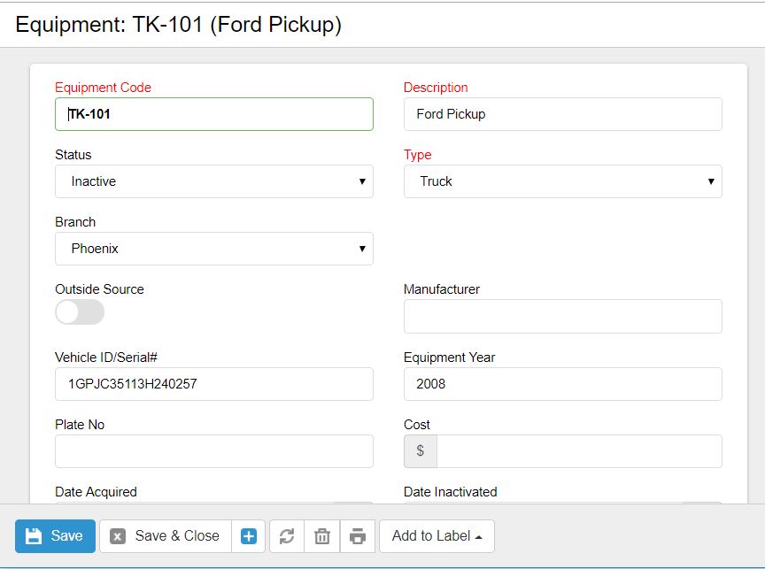 Trucks – TCR Software