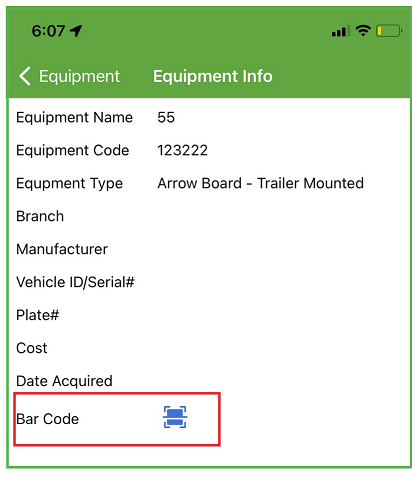 Equipment Tracking feature – TCR Software